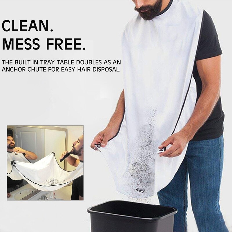 Beard Shave Apron With Suction Cup Bib Trimmer Razor Holder Rack Hair Shave Apron Shaving Shaver Holder Hair Styling Tools