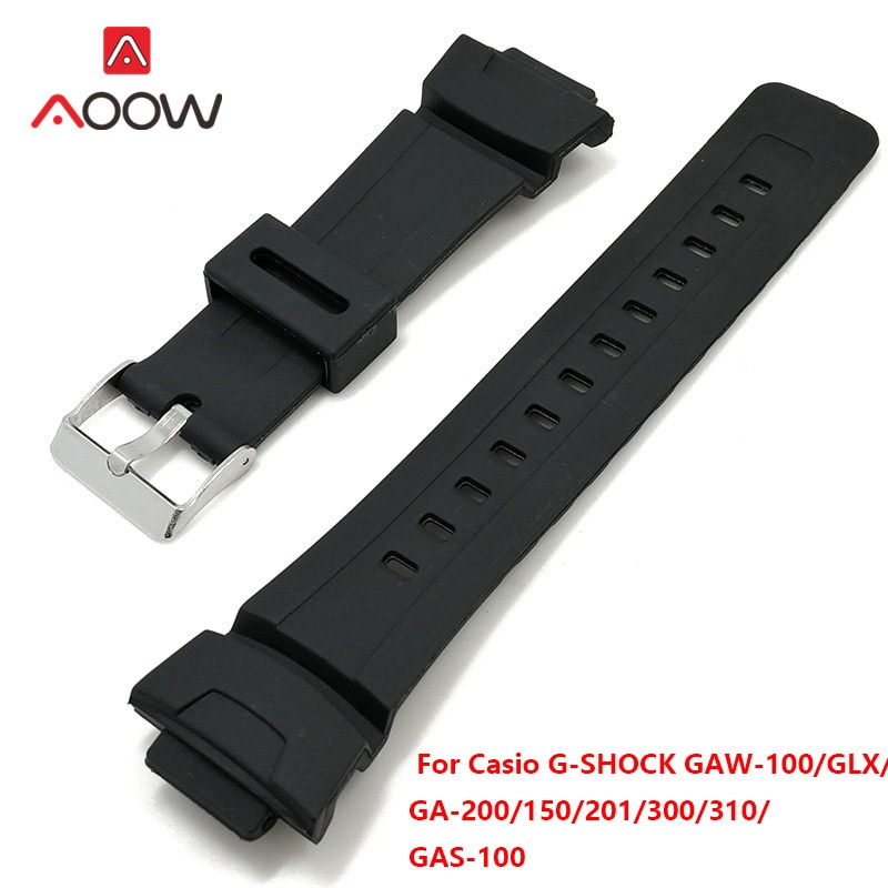 Siliconen Horlogeband Voor Casio G-Shock GAW-100/Glx/GA-200/150/201/300/310/Gas-100 Black Vervanging Band Band Horloge Accessoires