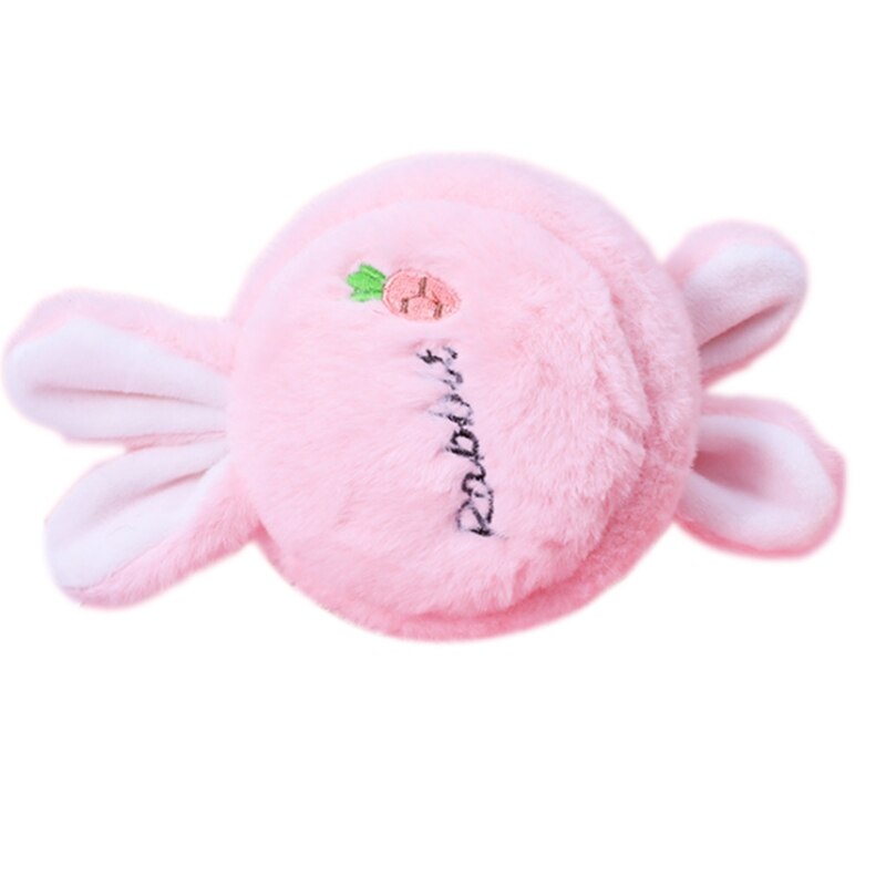 Pom Poms Ear Warm Rabbit Ear Earmuffs Headband Soft Fluffy Earcap Cute Earmuffs LX9E: Bunny pink