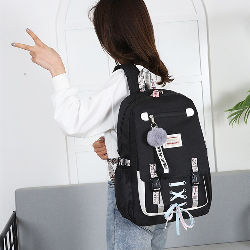 Woman Usb Charging Travel Backpack Anti-theft School Bags Teenager School bag For Girls Mochila Escolar Children&#39;s Bookbag