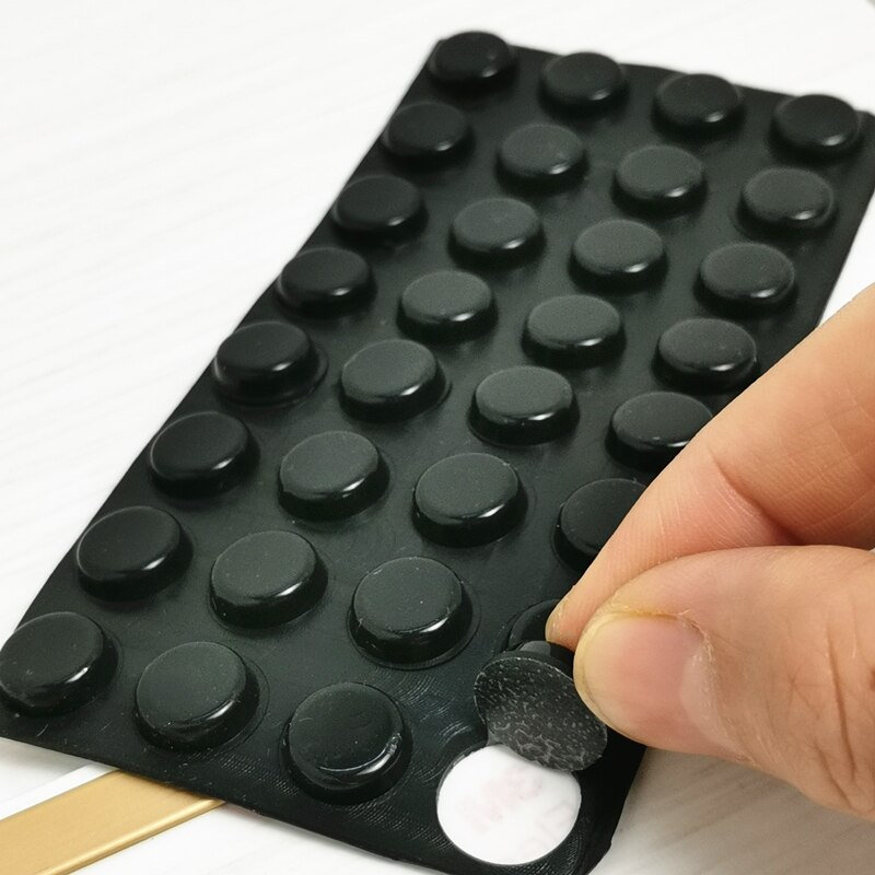 32 / 64 Grains 12x4mm Black Anti Slip Rubber Damper shock absorber self-adhesive Silicone Bumper feet pads Cabinet Door Stop