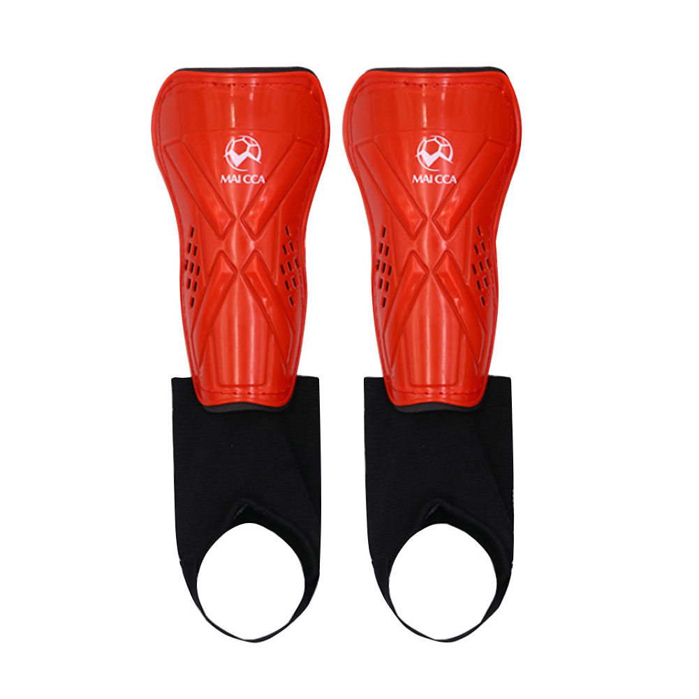 Children Football Shin Guards Sports Kids Soccer Ankle Leg Protectors Calf Socks Belt Karate Training Accessories: Red