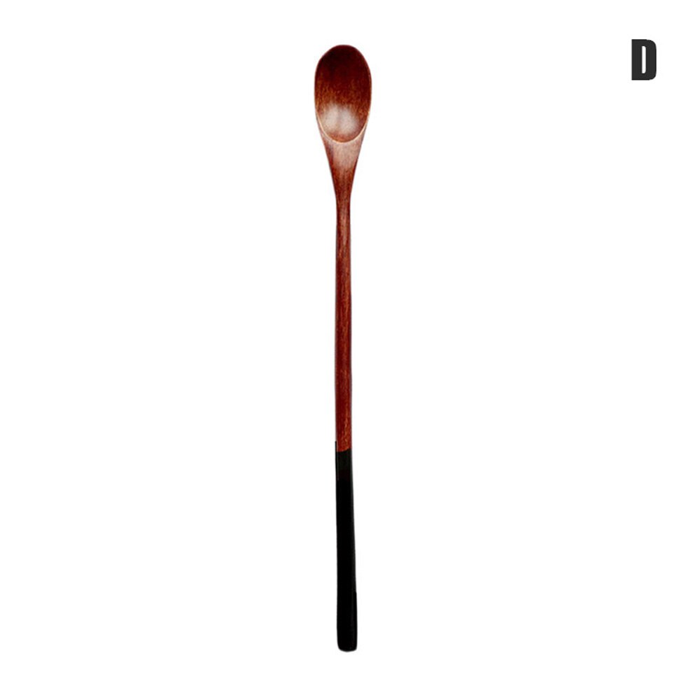 Cucharas de madera con mango largo Natural, cucharas de madera agitadora para beber, postre, miel, café, cocina, utensilios de madera, vajilla: D