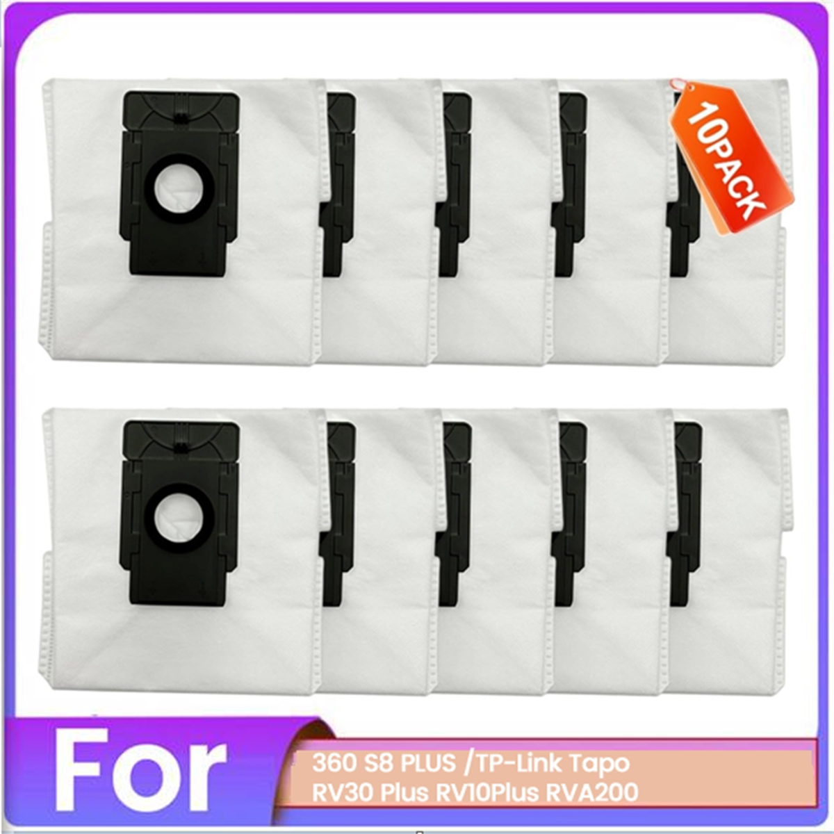 Update 10PCS Dust Bag Set for 360 S8 PLUS for TP Link Tapo RV30 Plus RV10 Plus RVA200 Vacuum Cleaner Accessories Replacement