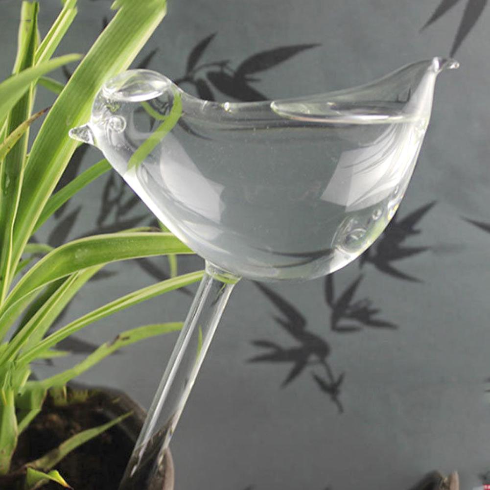 Sistema de autorriego automático para casa y jardín, alimentador de aves en forma de C, latas de riego transparentes