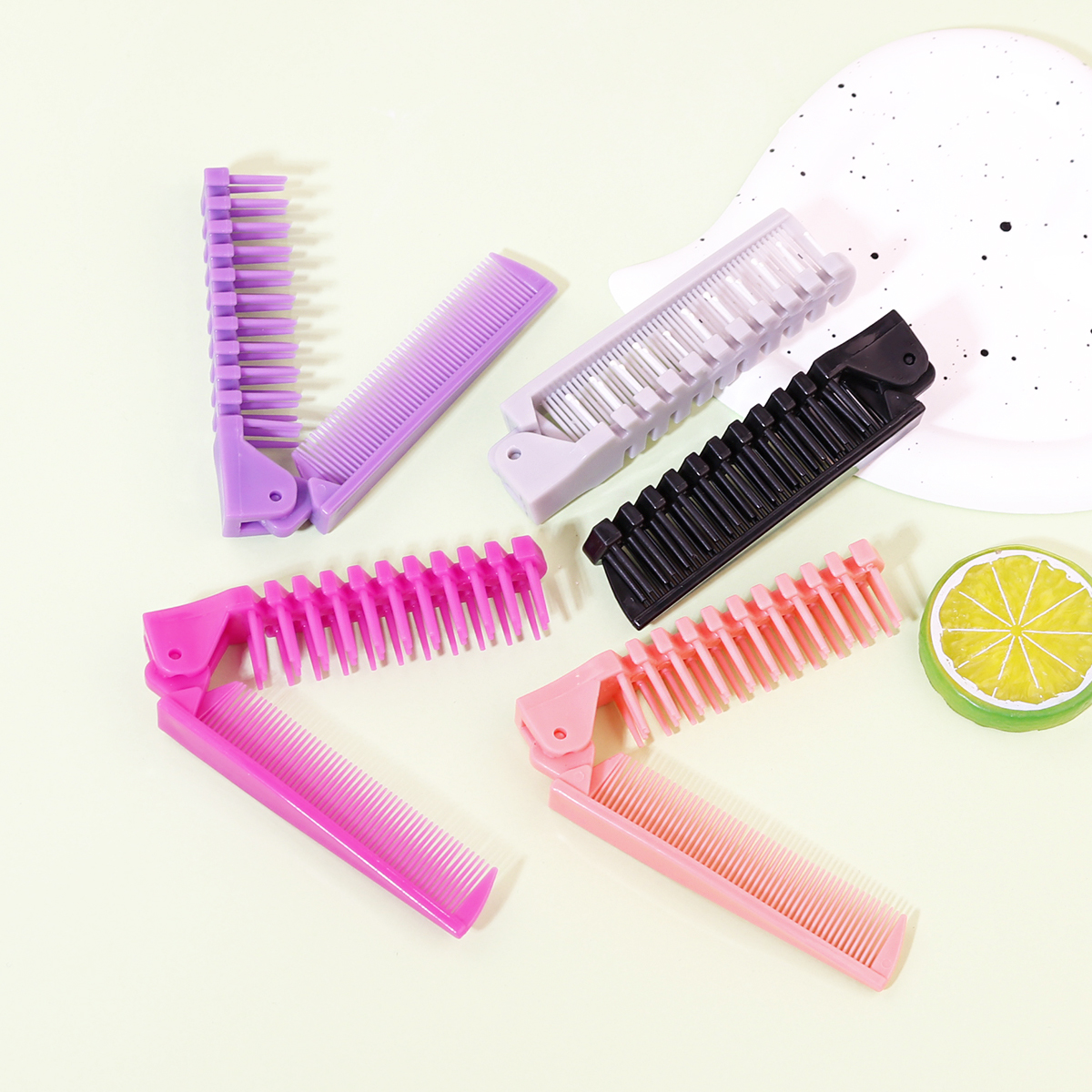 Tragbarer Reise-Klappkamm, Bürste, antistatischer Styling-Massagekamm, professionelles Haar-Styling-Werkzeug, speziell für Echthaar-Perücken