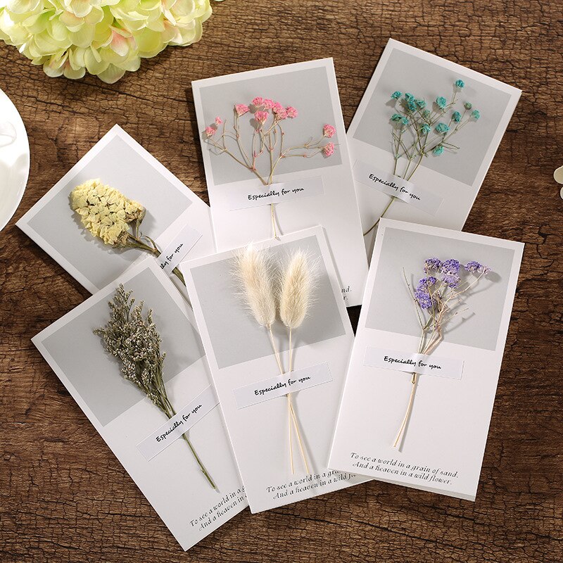 Hilsen tørkede blomster invitasjonskort bursdag thanksgiving dag mors dag beste ønsker blomst språkkort