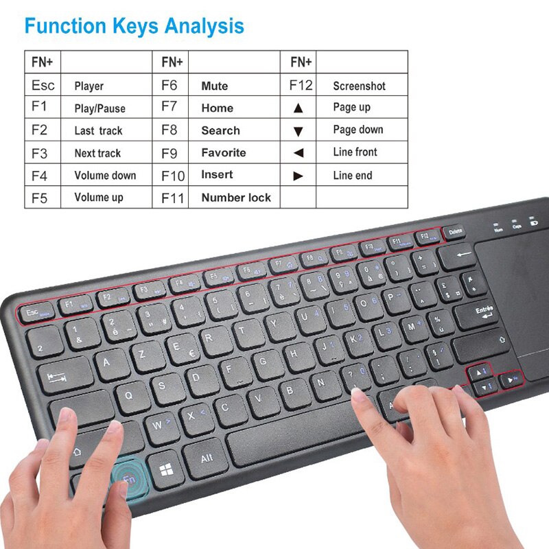 2.4G Wireless Keyboard With Touchpad Mouse Features Energy-saving Support Computer And TV Wireless Keyboard