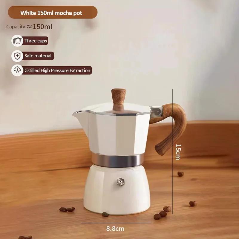 Vintage Wooden Handle Espresso Maker 150ml 300ml M... – Grandado