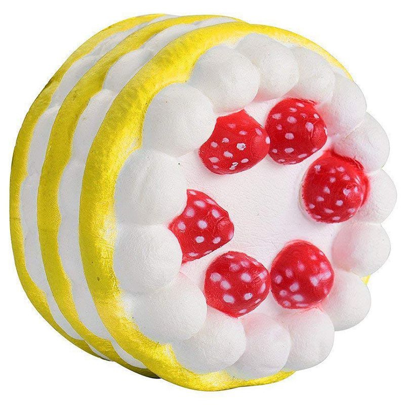 Squishies Kawaii Strawberry Cake Toys Anti-Stress Toys Slowly Rise Pressure Relieve Children Adult Toys (Yellow)
