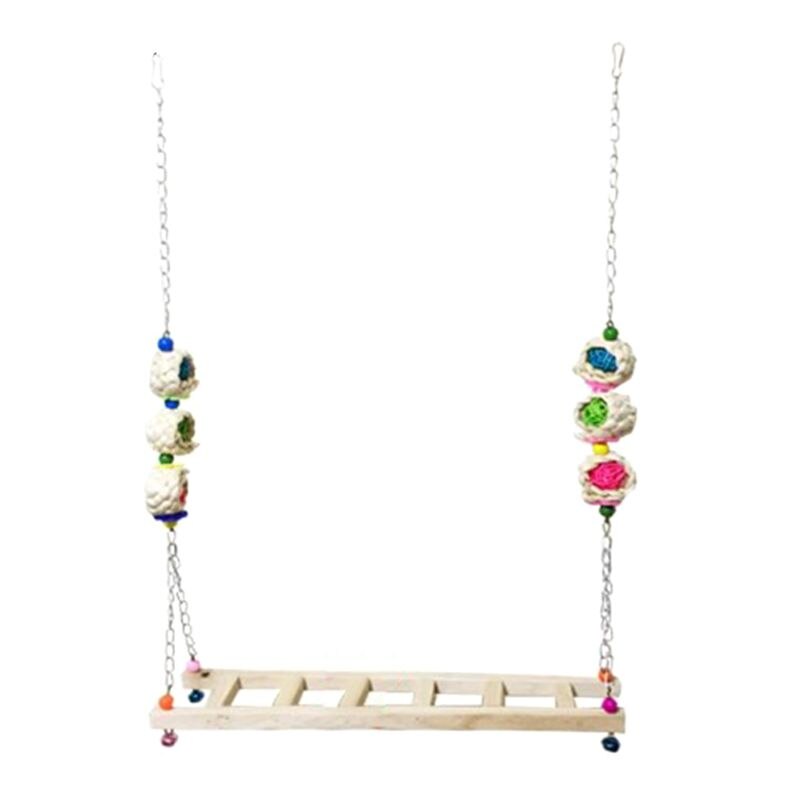 Chicken Ladder Swing Bridge Chicken Perch Large Parrot Chicken Wood Cage Stand Exercise Toys for Hens Coop