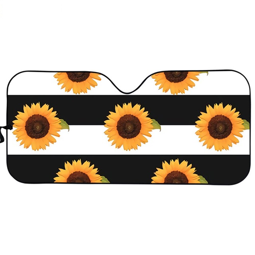 Éblouissement de soleil de bloc d'ajustement universel d'ombre de soleil automatique de tournesol jaune/UV/chaleur gardez votre couverture fraîche d'impression florale de fleur de soleil de bloqueur de voiture: K3763HC