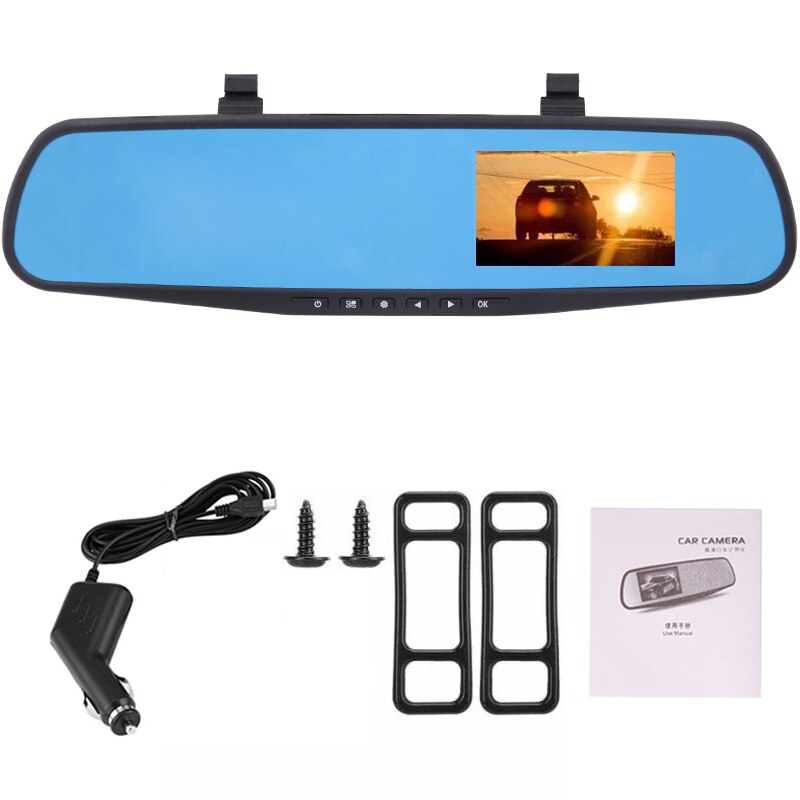 Full HD 1080p Dash Cam Car DVR Reverse Camera Auto 4.3 Inch Car Rear View Camera Mirror Digital Video Recorder Dual Lens: 4.3 inch no rear / None