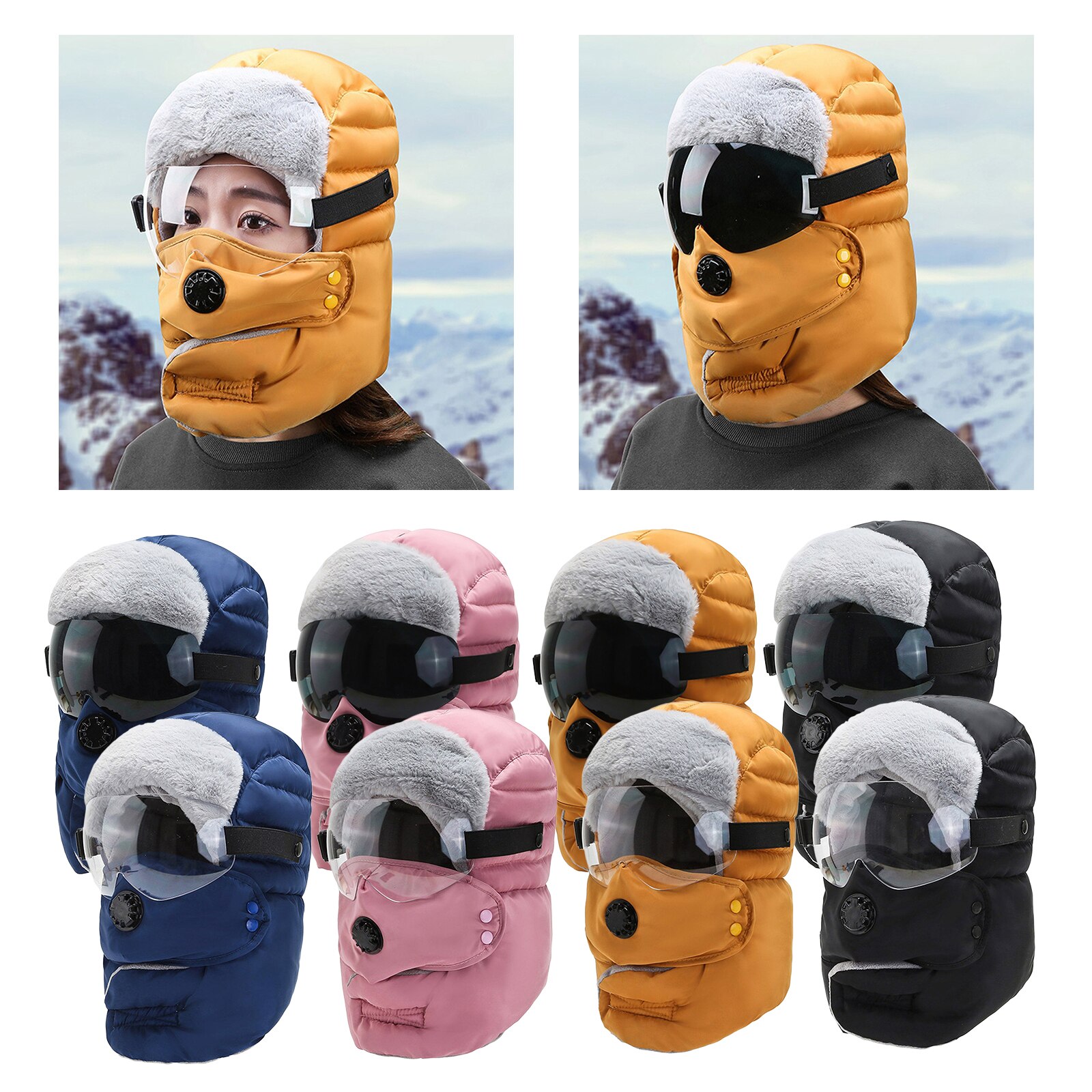 Unisex Balaclava Winter Warm Hat Trapper Cap Face Eye Protection Windproof