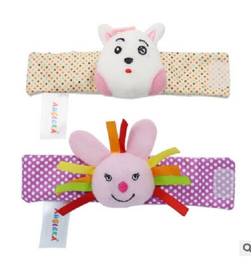 Baby Baby Cartoon Dier Zachte Rammelaars Polsband Handbells Hand Foot Finders Sokken Developmental Toy: C