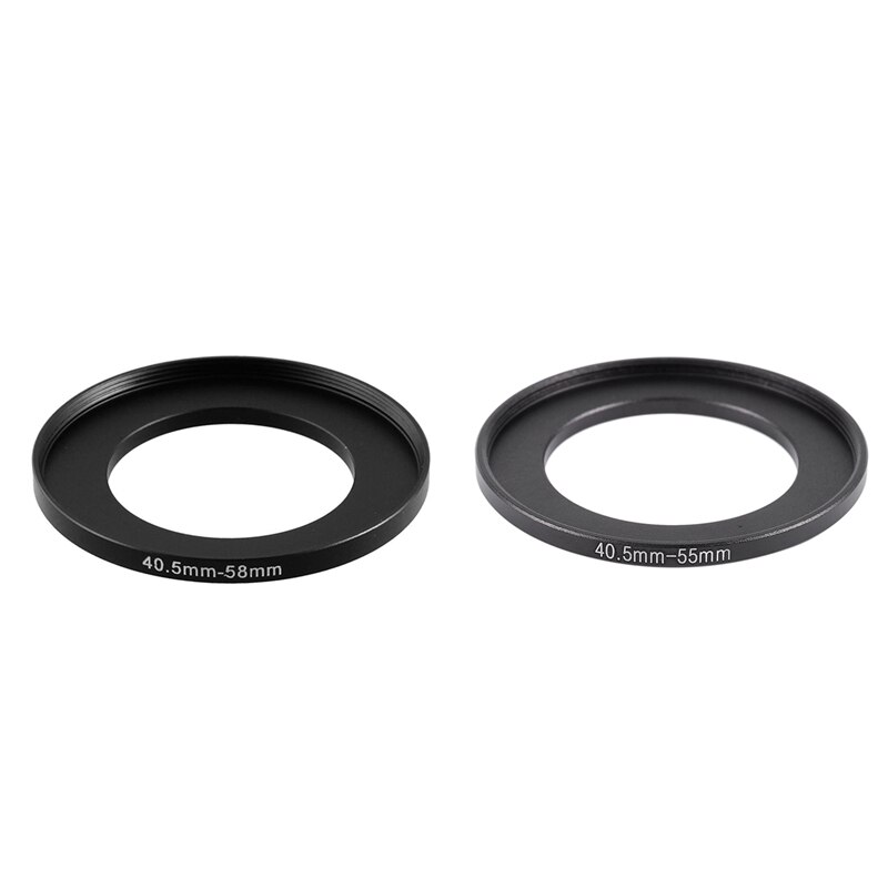 2Pcs Camera Repareren Metalen Step Up Filter Ring Adapter - 40.5Mm-58Mm &amp; 40.5Mm-55Mm: Default Title