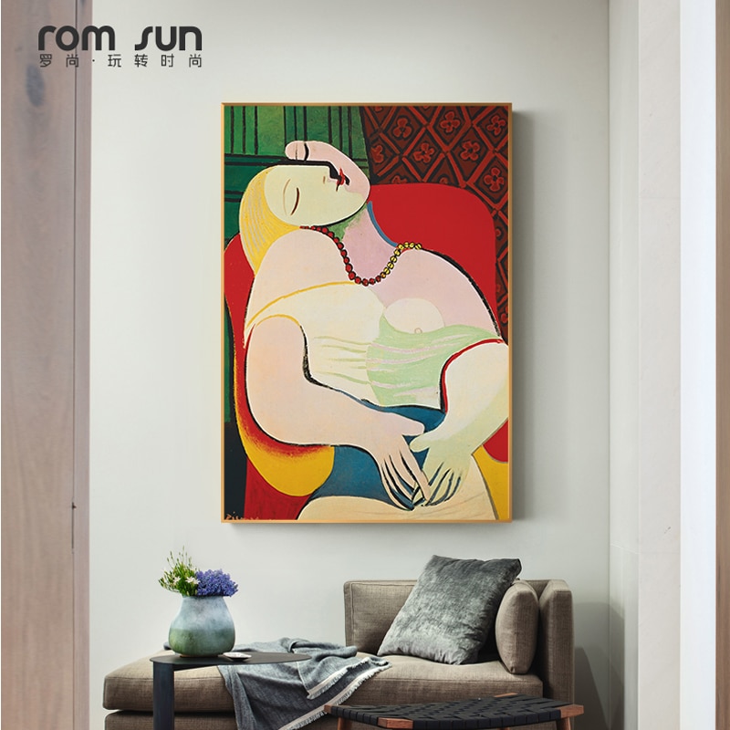 Picasso rêve femme abstraite toile peinture Art mur photos pour salon décor à la maison affiches et impressions HD Style nordique