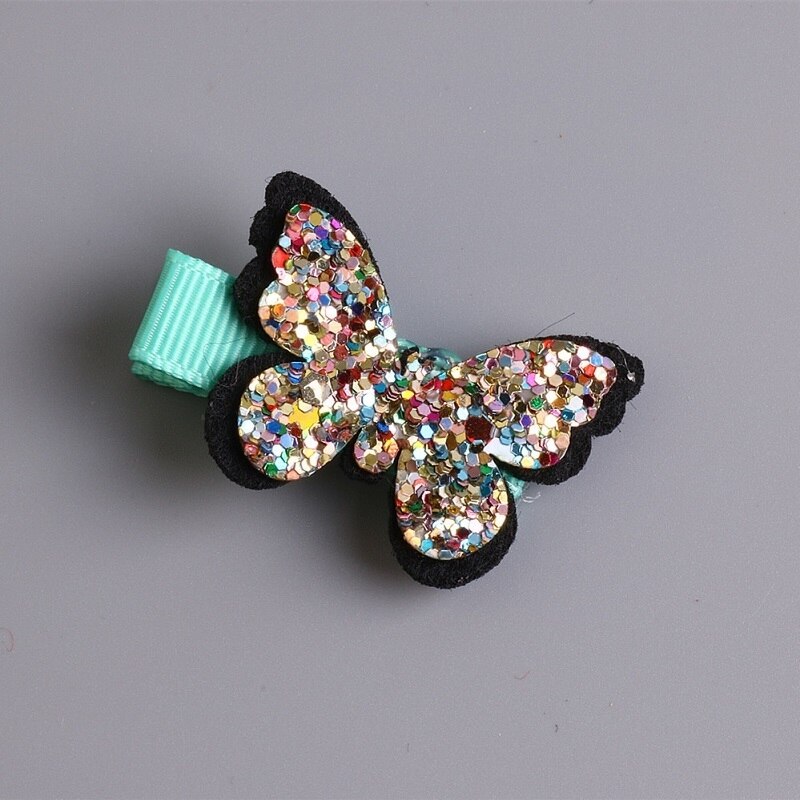1 Pcs Leuke Baby Meisjes Haaraccessoires Pailletten Hart Vlinder Haarspeldjes Glitter Stars Clip Pin Kids Kinderen Haarspeld: 2