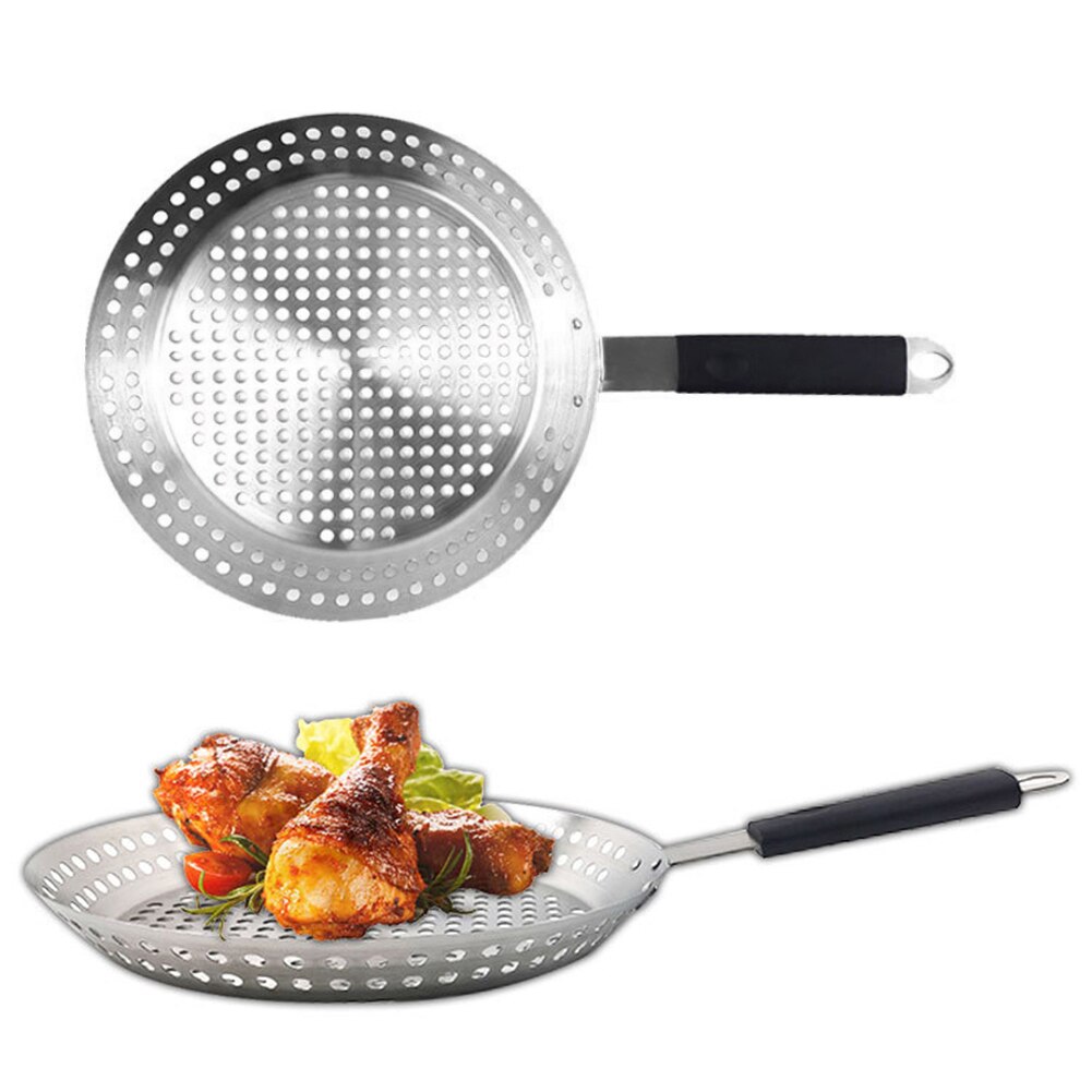 Rvs Ronde Multi Gaten Olie Aftappen Barbecue Gebraden Kip Lade Grillen Rack Outdoor Home Keuken Bbq Accessoires