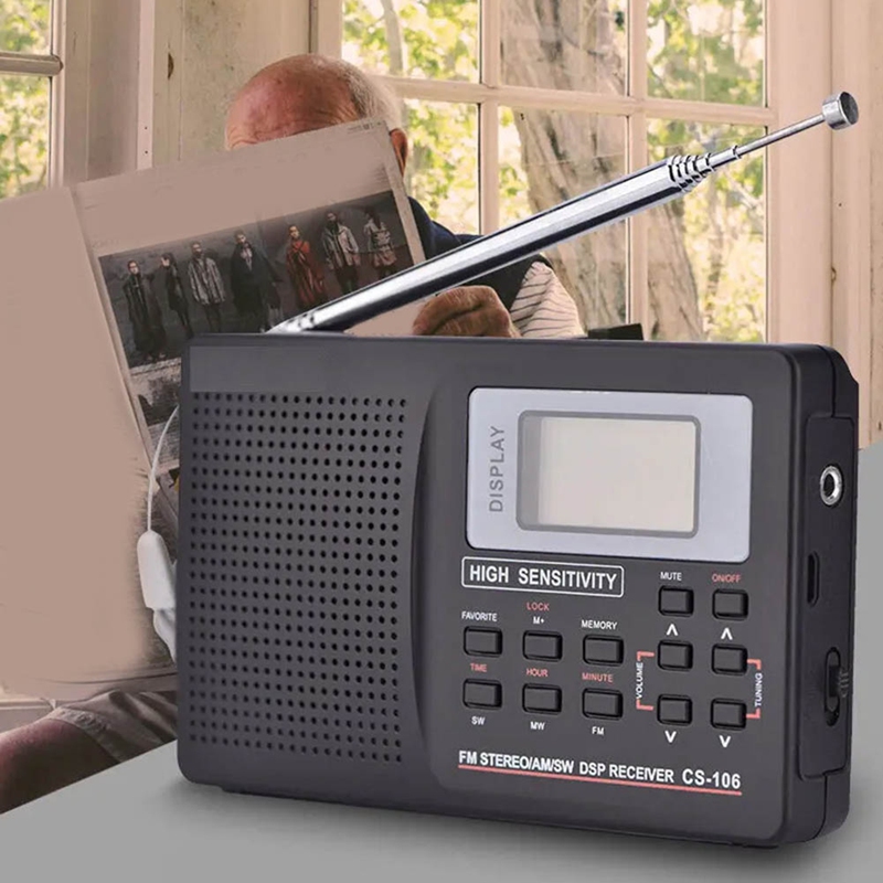 Full Band Radio AM/SW/LW/TV/FM Radio Full Frequency Receiver Receiving FM Radio With Timing Alarm Clock Portable Radio: Default Title