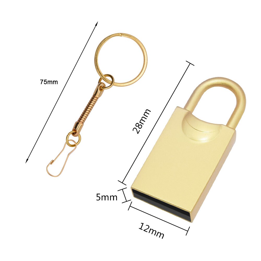 Metal Mini tiny 32GB pendrive metal USB flash drive 16GB 32GB 64GB 128GB pen drive Usb 2.0 tiny memory stick U Disk cle usb: 16GB / gold 2.0