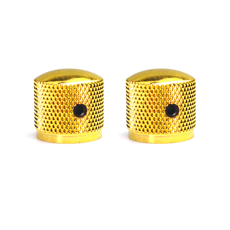 Manopola del volume del tono della chitarra professionale in metallo Potenziometro Cappello Cappello Parti di chitarra di grandi dimensioni Manopola di spinta con foro Accessori Guitarra: Luce Verde