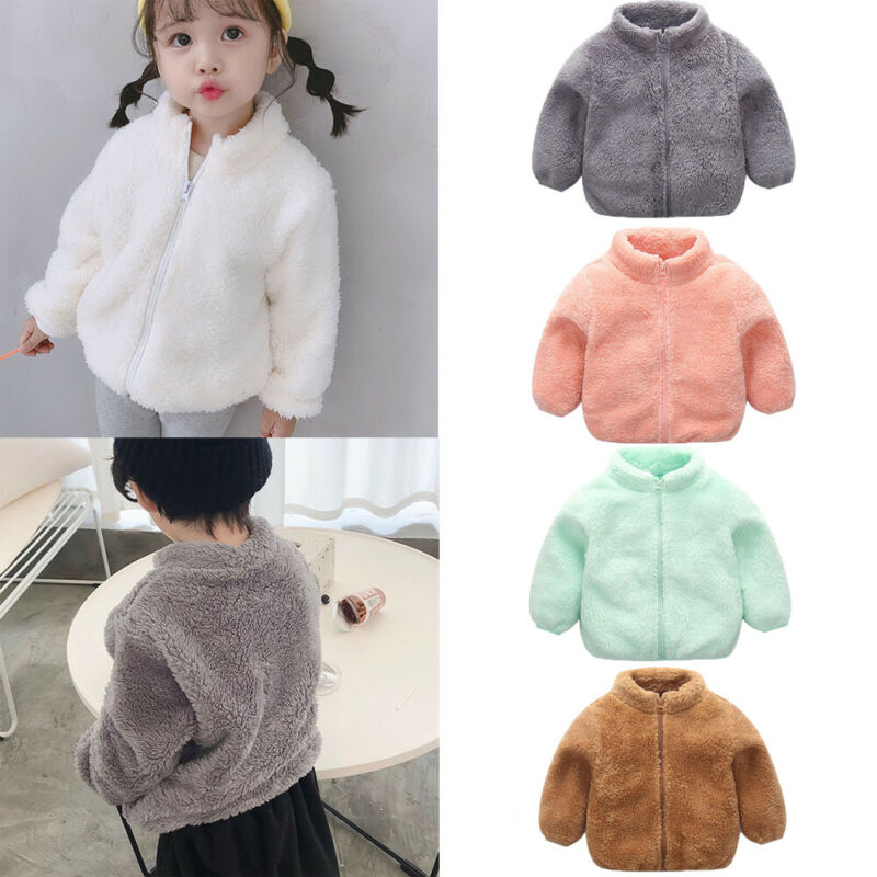1pc Peuter Kids baby jongens meisjes fleece jacket winter warme jas