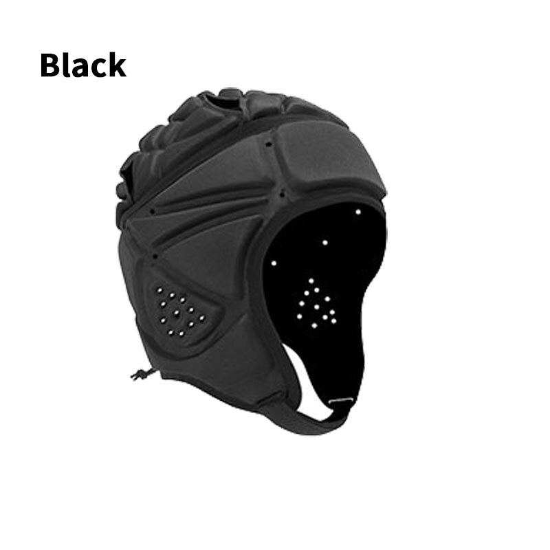 Sport Rugby Hoofdbeschermer Zachte Helm Vlag Amerikaanse Voetbal Helmen Gewatteerde Voetbal Hoofd Hoed Beschermende Hoofddeksels Crum Cap Mannen Volwassen: Black