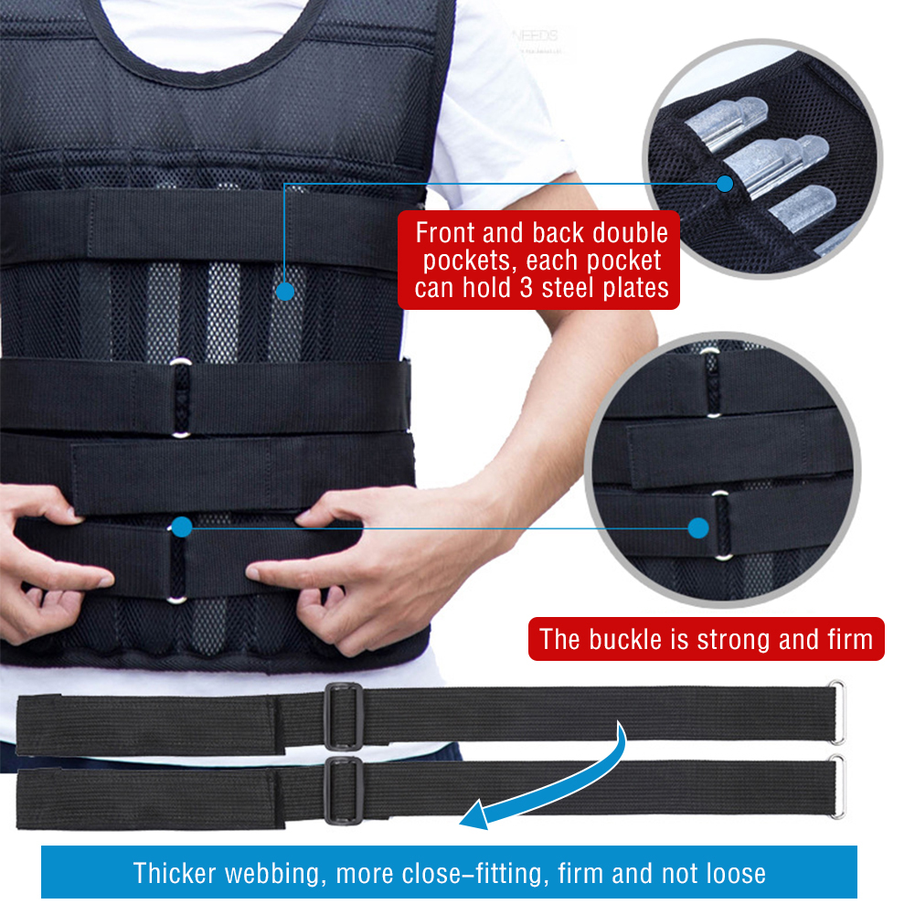 Chaleco con peso de carga de 20/40KG, chaqueta, ropa de arena para boxeo, entrenamiento con pesas, equipo de gimnasio ajustable