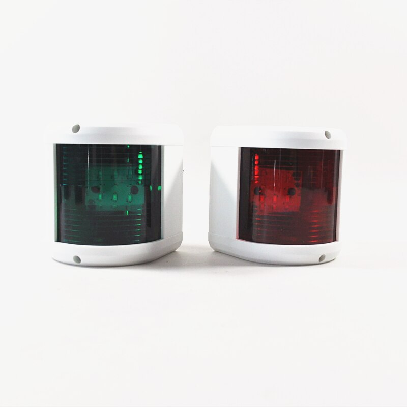 Pair of LED Classic White Side Mount Red & Green Navigation Lights for Boats 88x96mm
