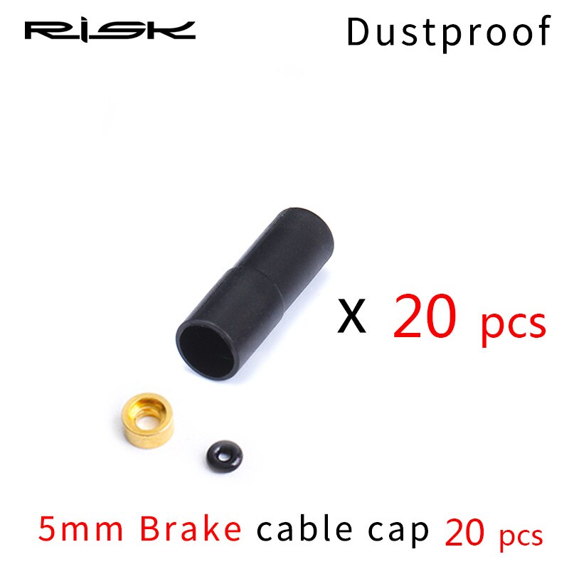 RISK 4/5mm Bicycle Brake Cable End Cap With Seal Ring Parts Dustproof Outer Cable Tube End Tip Cap For MTB Road Bike Shift Brake: Dustproof-Brake-20pc