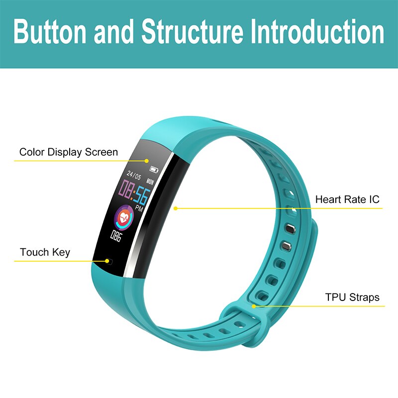 BingoFit Kids Smart Wristbands with WeChat Authentication Fitbits with Blood Pressure Watches Sports Fitness Tracker Smart Bands