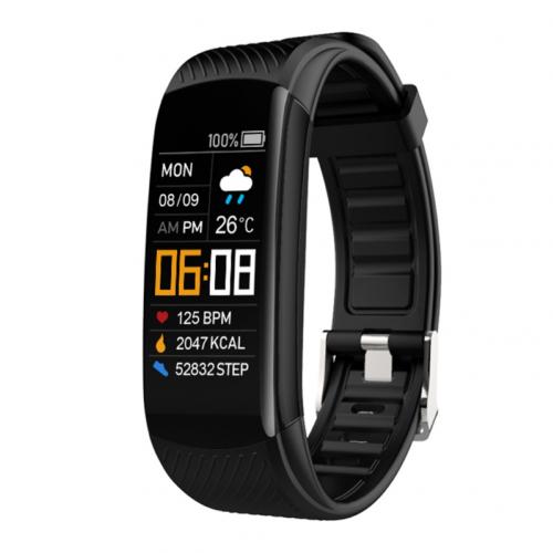 C5S Bluetooth Waterproof Heart Rate Sleep Monitor Fitness Sports Smart Bracelet: Black