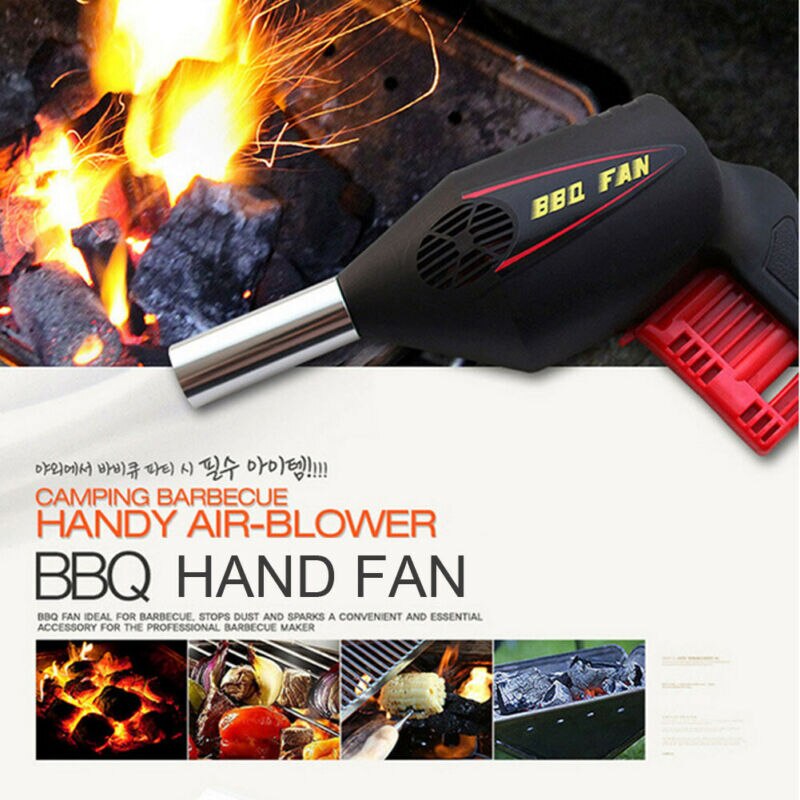 Soplador de aire portátil, Manual, de Ventilador de barbacoa, para pícnic al aire libre, barbacoa, utensilios de cocina, suministros de acampada