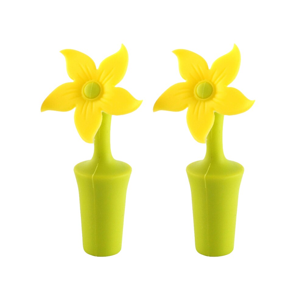 2pc siliconen wijnflesstoppers in bloemvorm, champagnestopper, kurk, geschikt voor levensmiddelen, voor een feestje in de keuken of bar.