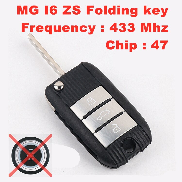 Til mg  i6 zs foldende fjernbetjening / smartnøgle 433 mhz 47 chip