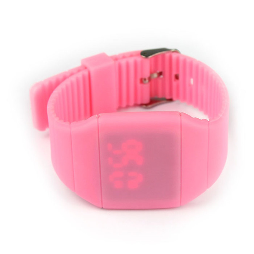 Waterproof Mens Womens Digital LED Touch Sports Silicone Bracelet Wrist Watch eleven colors#4A24FN