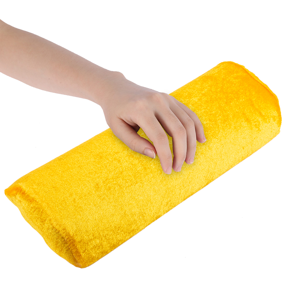 Almohada de esponja para manicura, cojín de soporte de manos, almohadilla de muñeca lavable extraíble, equipo de manicura práctico para arte de uñas: yellow