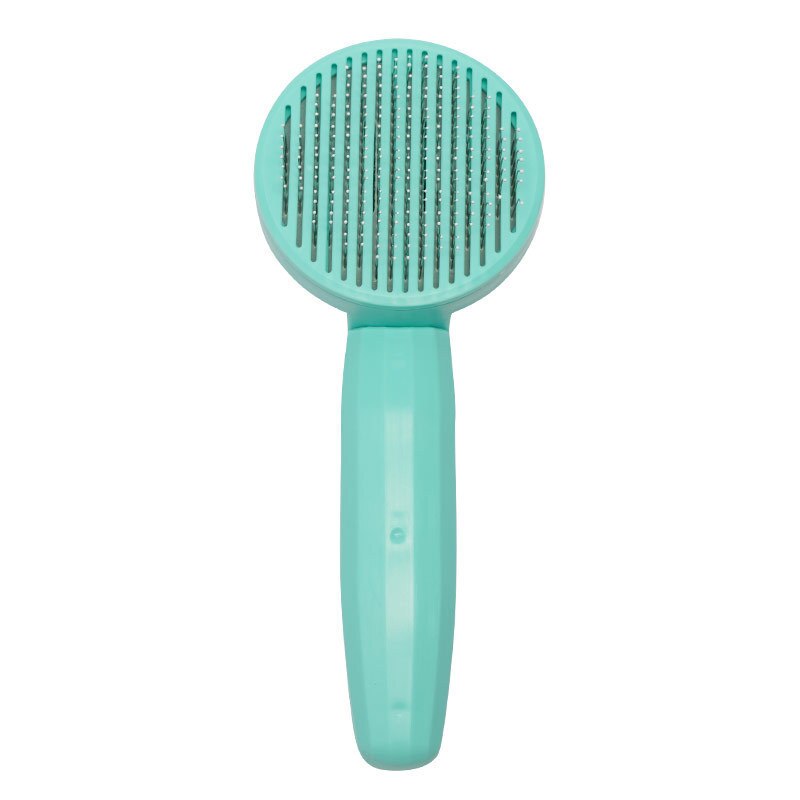 Huisdier Kat Borstel Katten Kam Haar Verwijdert Hond Kammen Katten Grooming Tool Zelfreinigende Slicker Borstel Voor Honden Pet levert: Lake Blue