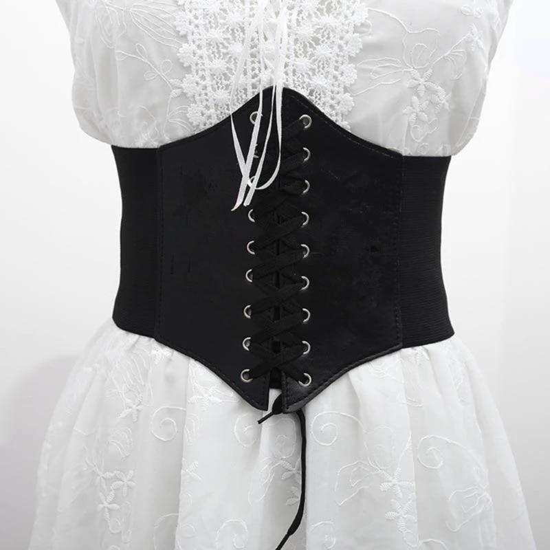 Corsé de cuero PU ancho para adelgazar, cinturón moldeador de cuerpo, cinturón de cintura, debajo del pecho, accesorios de construcción de cuerpo,