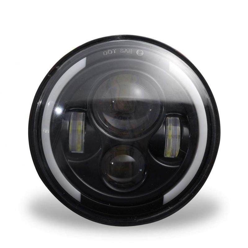 2 Stuks 7 Inch Led Koplampen Halo Hoek Eye Voor Jeep Wrangler Jk Tj Cj Lj 150 W/st Motorfiets Signaal lamp Werk Licht: 1pcs Semicircle