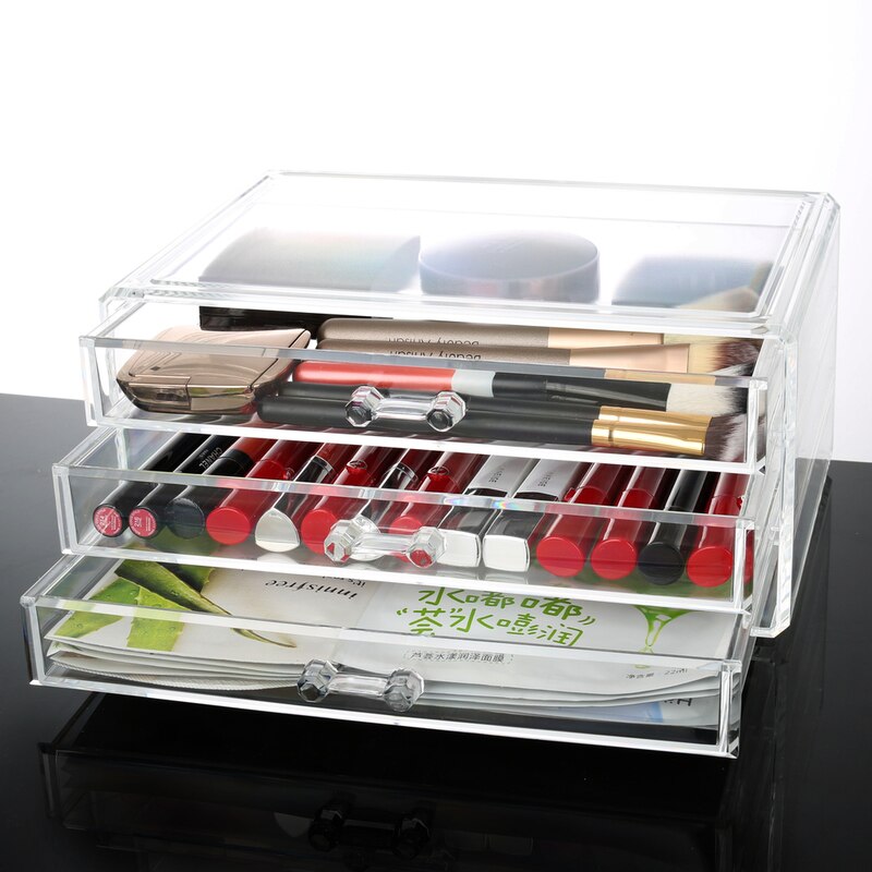 Transparante Make-Up Organizer Opbergdoos Acryl Make Up Sieraden Lade Ring Ketting Organizer Drawers Organizer