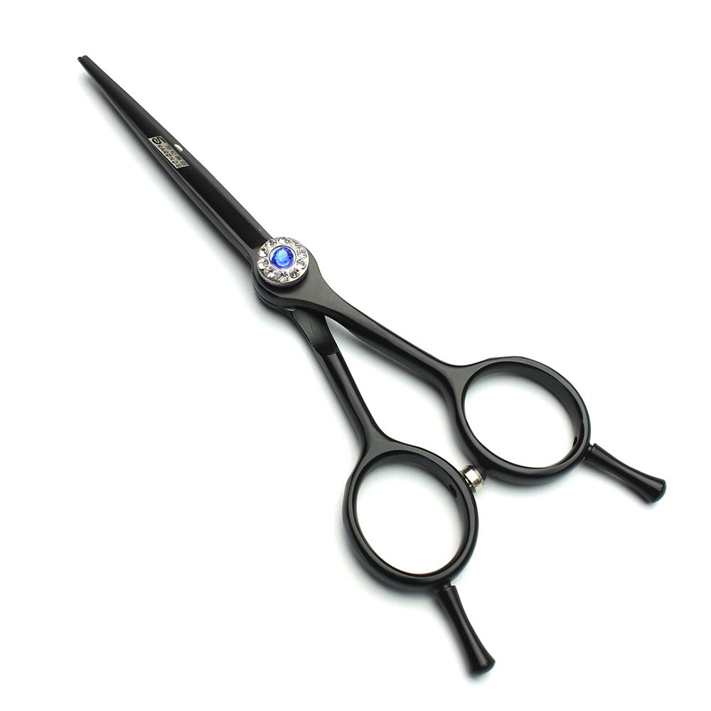 Kapper haar schaar zwarte 5.5 inch diamant professionele rvs snijden schaar kappers stylist schaar tool: Black