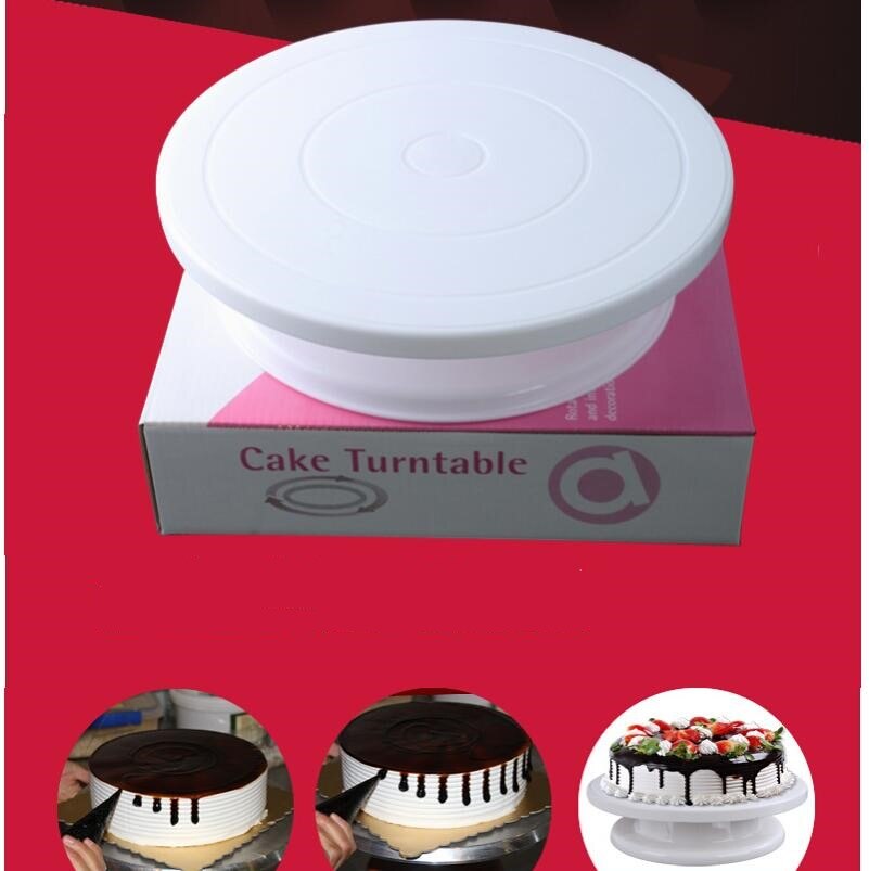 Ronde Taart Draaitafel Plastic Roterende Taart Plaat Anti-Slip Diy Cake Stand Taart Decoreren Draaitafel Keuken Bakken Tools