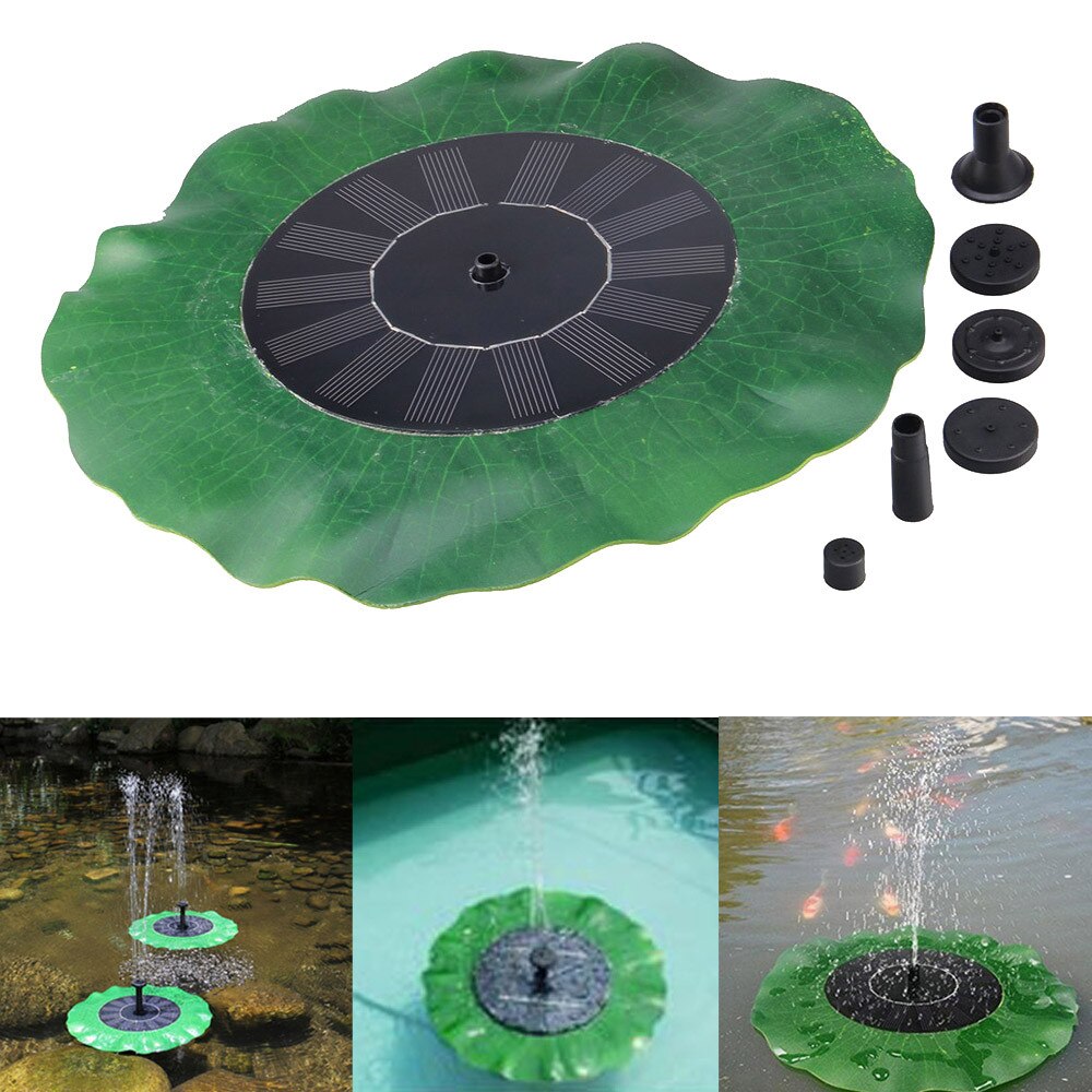 Simulatie Lotusblad Solar Fontein Pomp Drijvende Zonne-energie Fontein Pomp Voor Vogelbad Zomer Thuis Vijver Zwembad Decor