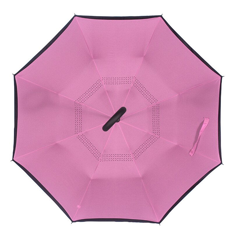 Vindtæt omvendt foldning dobbeltlag omvendt paraply selvstående regnbeskyttelse c-krog hænder til bil