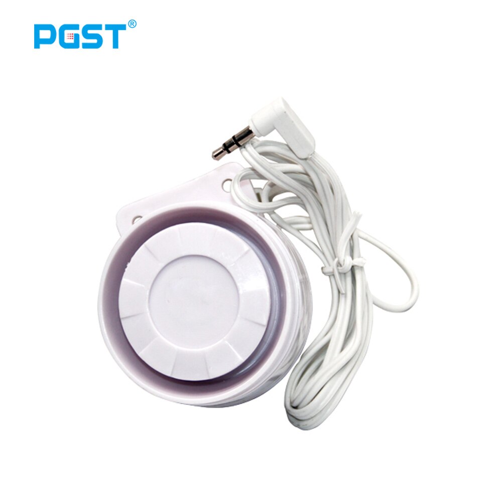 PGST – haut-parleur à sirène filaire, jack 3.5mm, pour système d'alarme de sécurité domestique sans fil, PG107, PG106, PG105, PG103: Black
