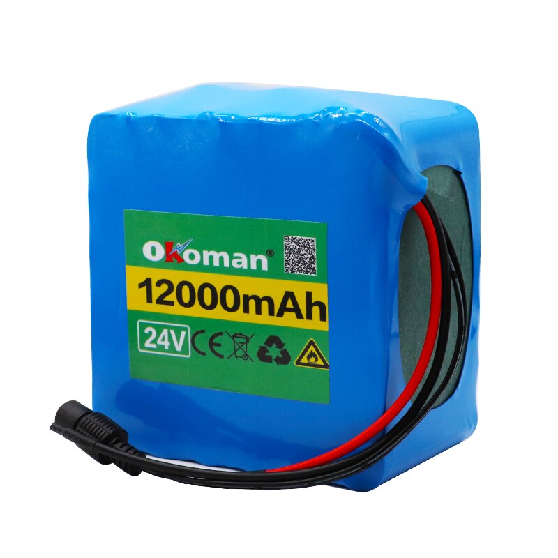 Okoman6s5p 24V 12Ah lithium battery pack electric bicycle pedal scooter wheelchair harvester BMS 25.2V 12000mAh+EU US + charger