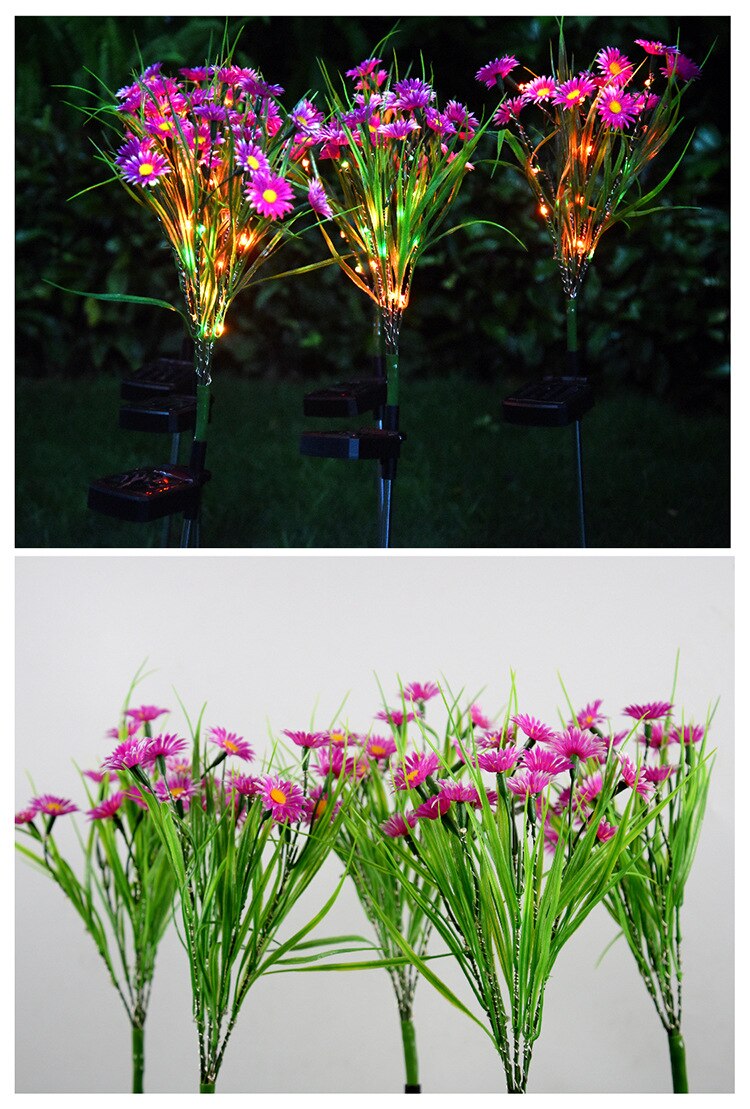 Sollys ledet krysantemum græsplæne lampe udendørs vandtæt have villa ganggang korridor juledekoration fluorescerende lampe