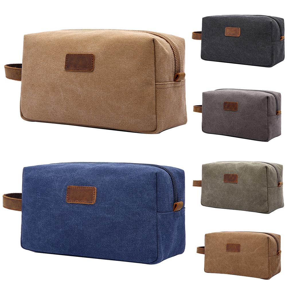 Retro Mannen Reizen Scheren Dopp Kit Cosmetische Make-Up Organizer Canvas Toilettas neceser maleta de maquiagem